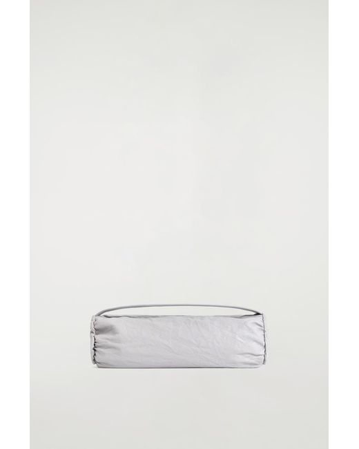 COS Gray Mini Cylinder Clutch Bag