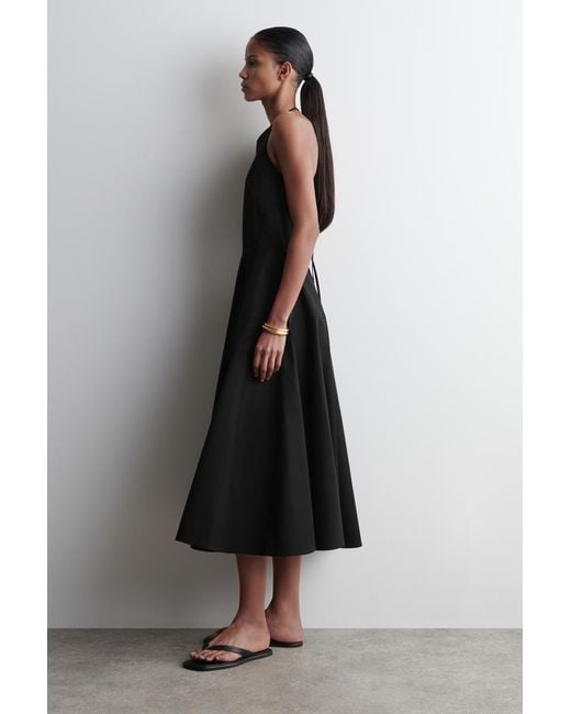 COS Black Pima Cotton Halterneck Dress