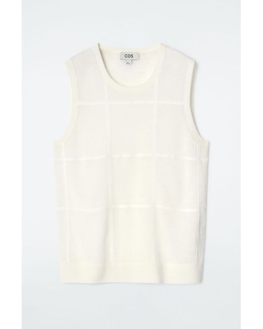 COS White Windowpane-check Tank
