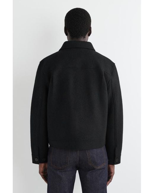 COS Black Boiled-Wool Jacket for men