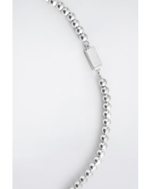 COS White Beaded Necklace for men