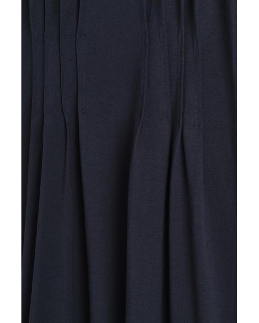 COS Blue Pintucked Cotton Midi Dress