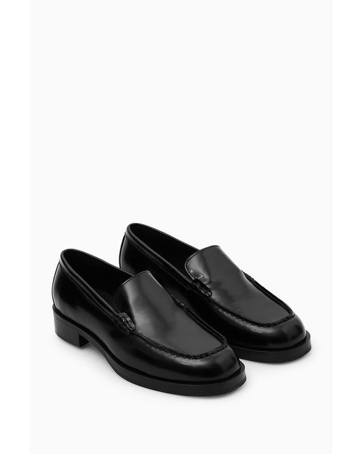 COS Black Clean Leather Loafers