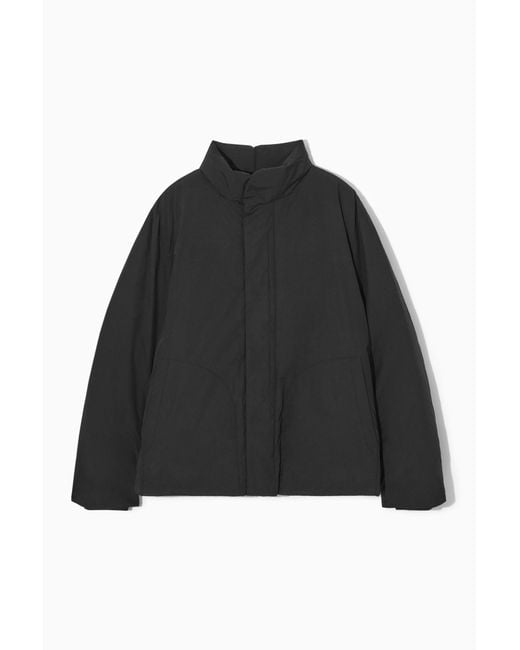 COS Black Padded Magnetic-collar Jacket for men