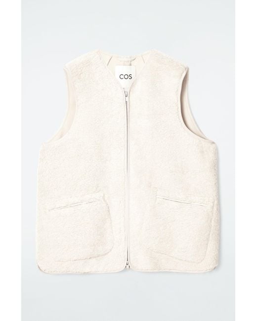 COS Natural Oversized Faux Shearling Gilet