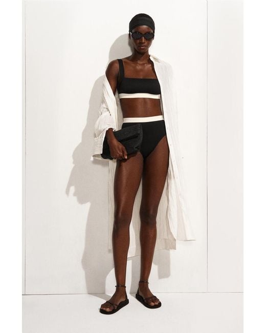 COS Black Colour-Block Scuba High-Waisted Bikini Briefs