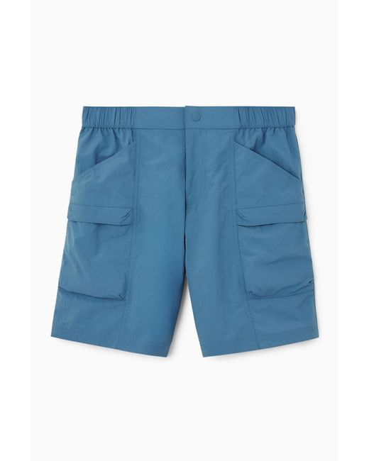 COS Blue Utility Swim Shorts for men