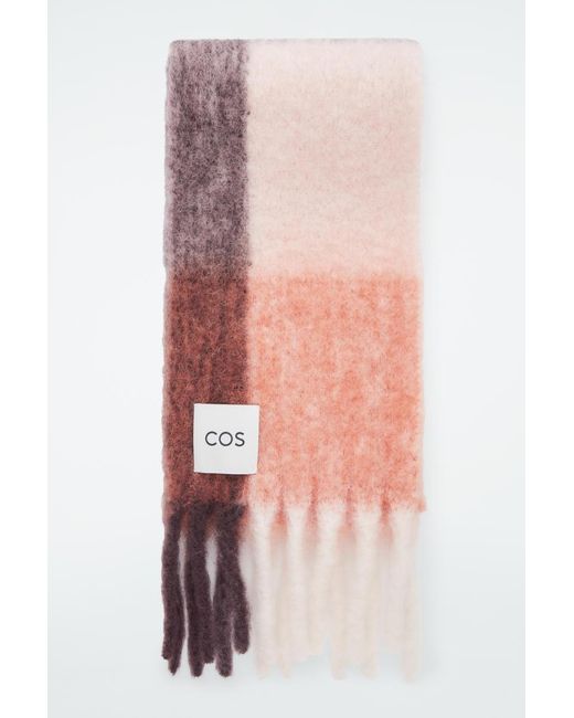 COS Multicolor Fringed Brushed-mohair Scarf