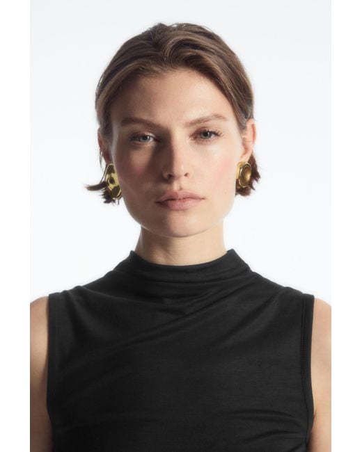 COS Metallic Mismatched Organic-shaped Earrings