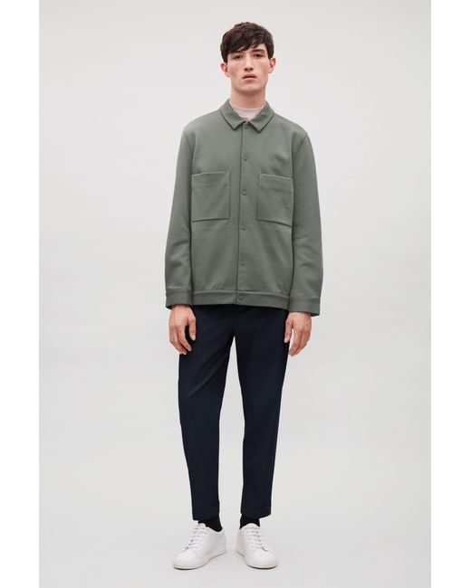 COS Green Twill Shirt Jacket for men