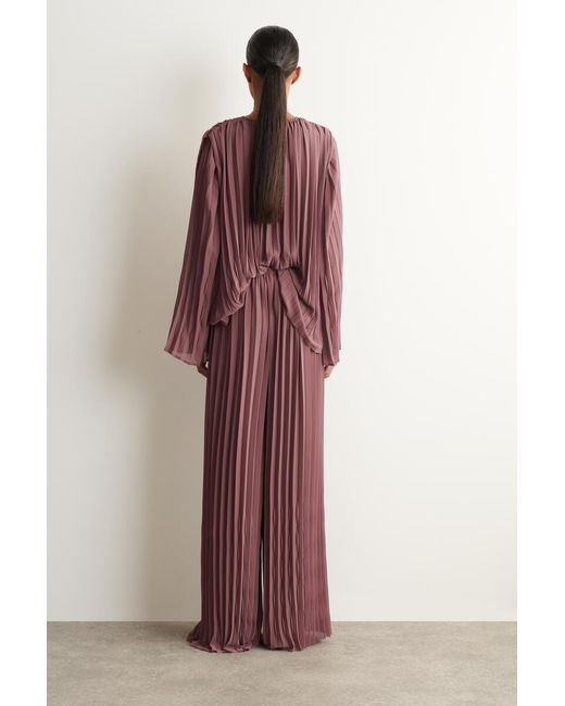 COS Purple Pleated Georgette Pants