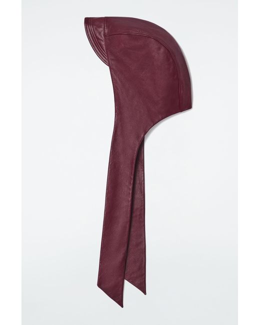 COS Purple Peaked Leather Hood