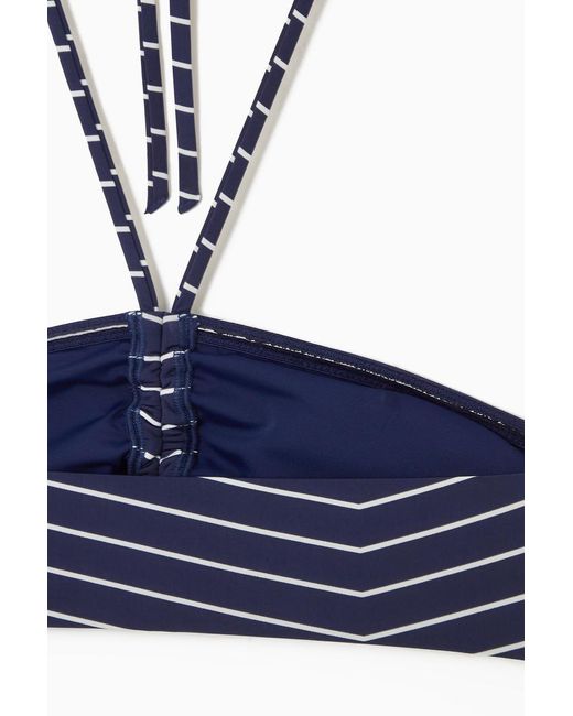 COS Blue Halterneck Bandeau Bikini Top