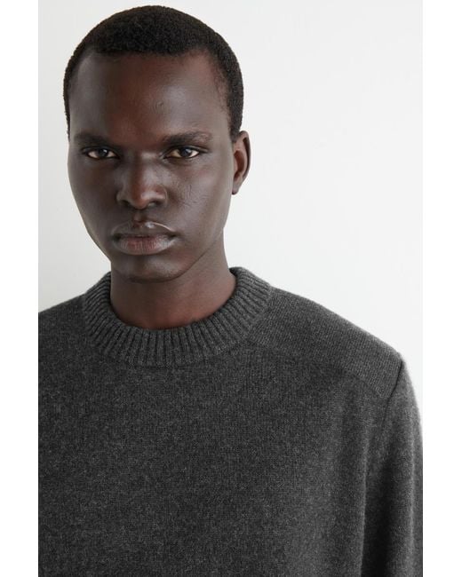 COS Black Cashmere Crew-Neck Sweater for men
