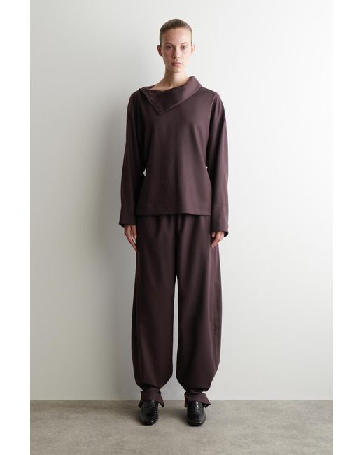 COS Purple Wool-Flannel Top
