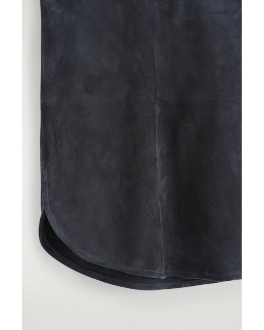 COS Blue Scoop-Neck Suede Tank Top