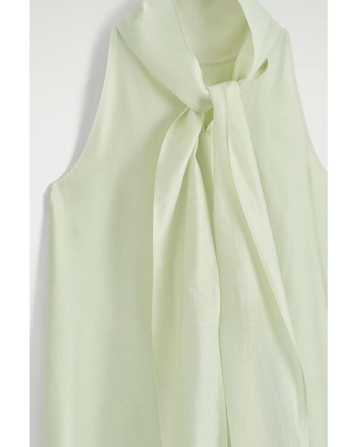 COS Green Fluid Halterneck Mini Dress