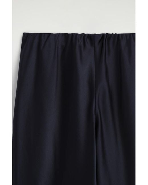 COS Blue Satin Wide-Leg Trousers