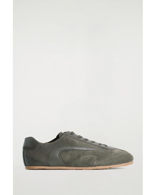 COS Gray Minimal Suede Sneakers for men