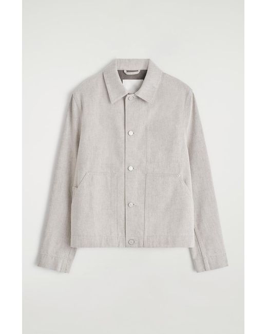 COS White Rinsed-Denim Jacket for men