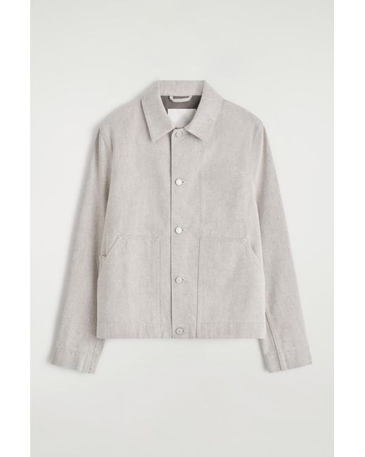 COS White Rinsed-Denim Jacket for men