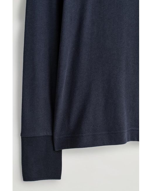 COS Blue Cotton Jersey Long-Sleeved Top