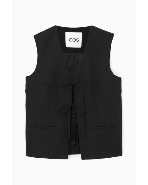 COS Black Tie-front Vest