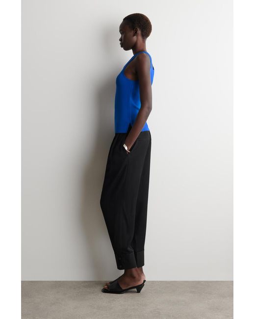 COS Blue Knitted Scoop-Neck Tank Top