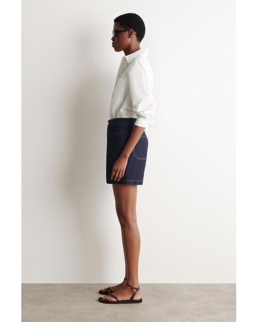 COS Blue Pocket-Detail Denim Shorts