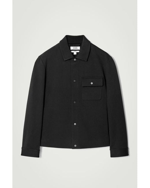 COS Black Jersey-Twill Shirt Jacket for men