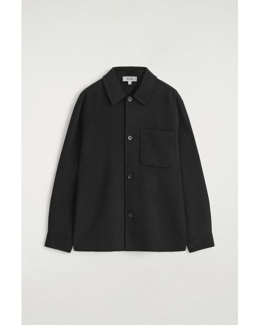 COS Black Double-Faced Wool Overshirt for men