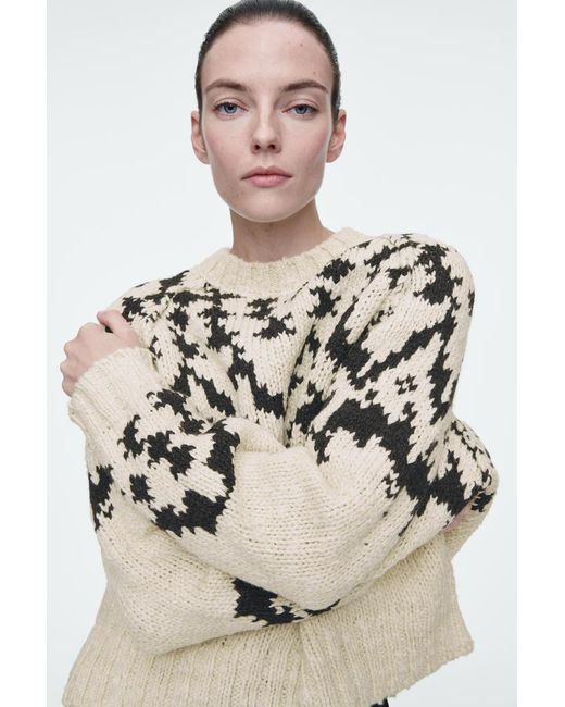 COS White Fair-isle Wool Jumper