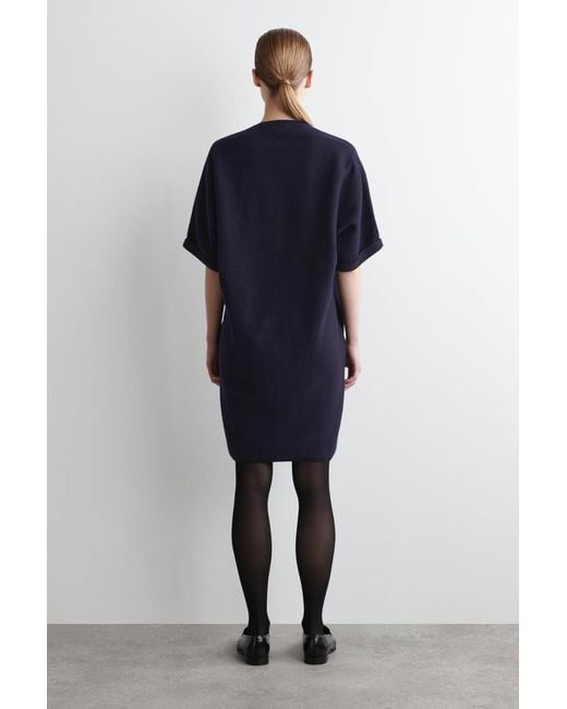 COS Black Sculpted Merino Wool Mini Dress