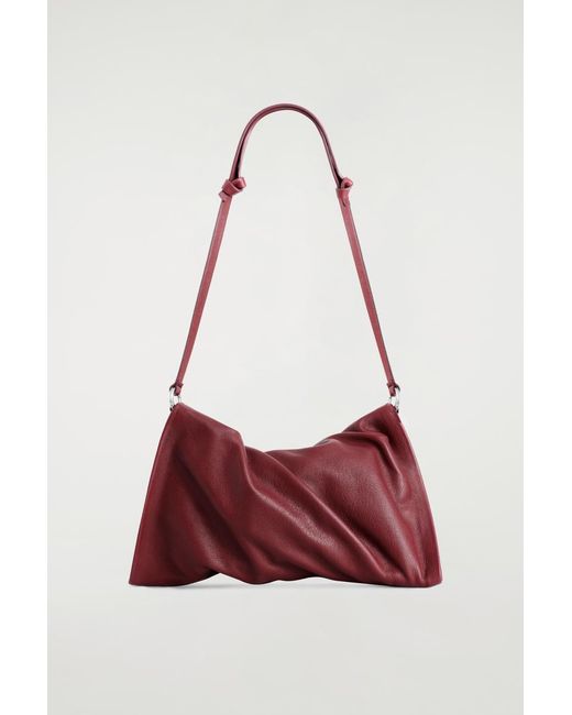COS Red Twisted Mini Clutch Bag