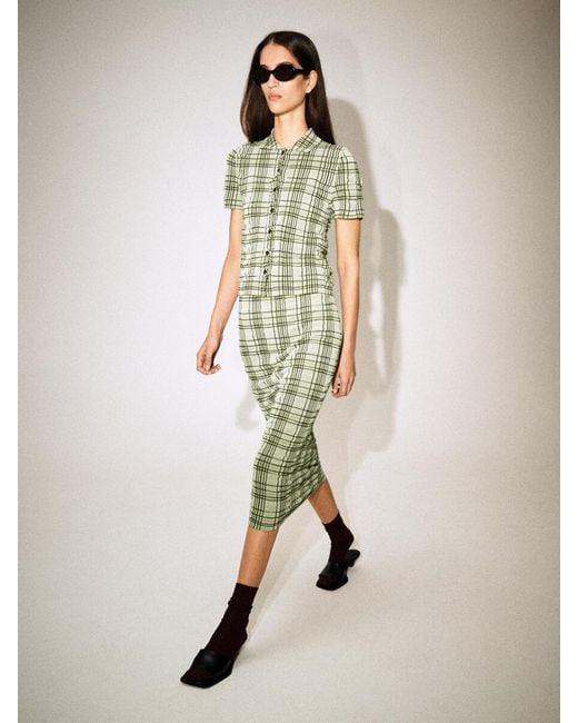 COS Green Checked Cotton-Jacquard Shirt