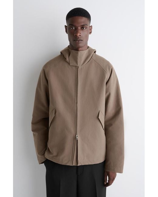 COS Natural Technical Cotton Hooded Jacket for men