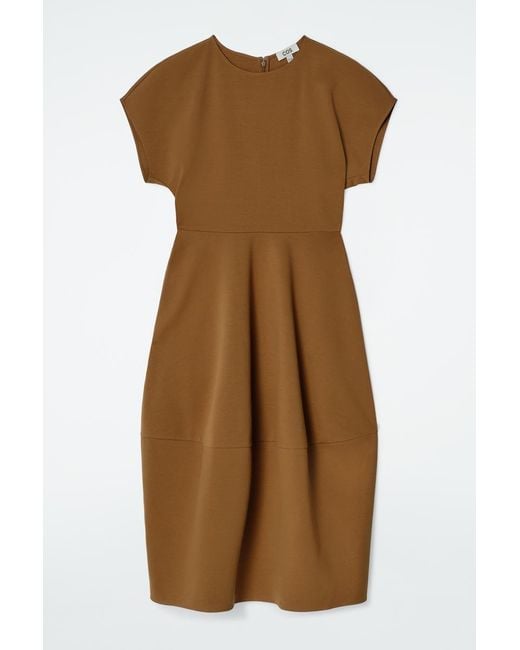 white christmas dresses 100% Textured Cotton Mini Dress in Dark Brown
