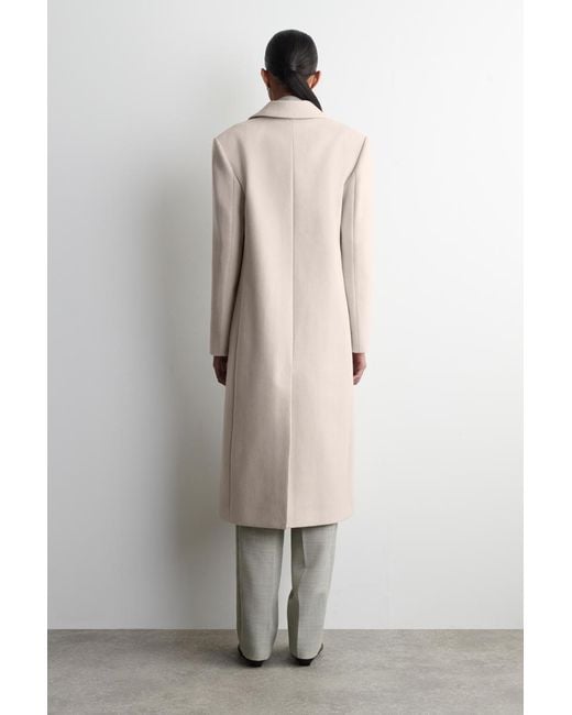 COS Natural Tailored Wool-Twill Long Coat
