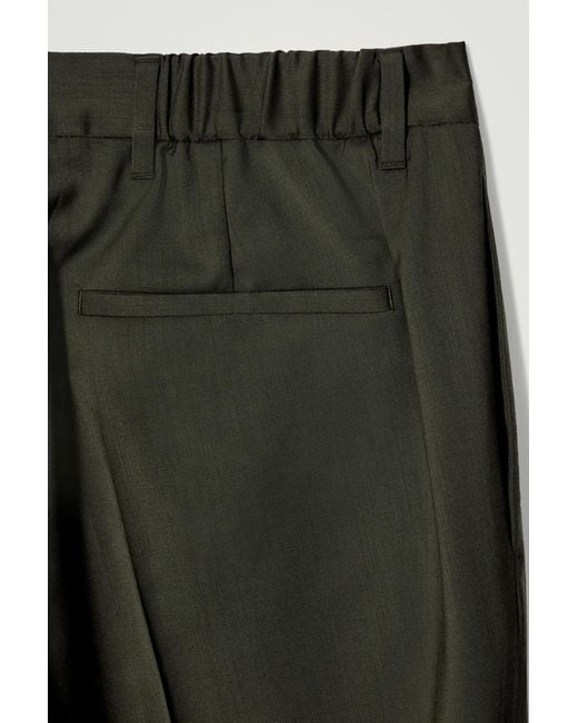 COS Green Wool Straight-leg Trousers for men