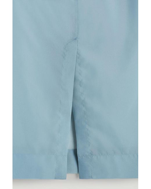 COS Blue Sheer Column Skirt