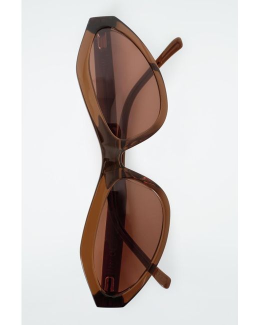 COS Brown Angular Cat-eye Sunglasses