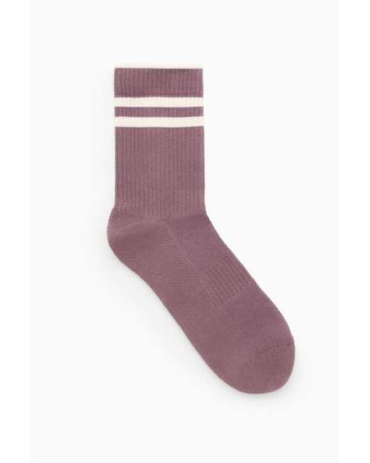 COS Pink Striped Sports Socks for men