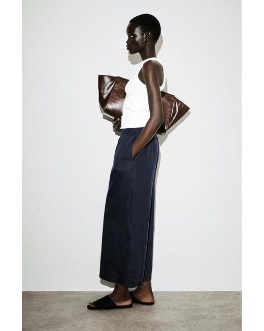 COS Blue Linen Culottes
