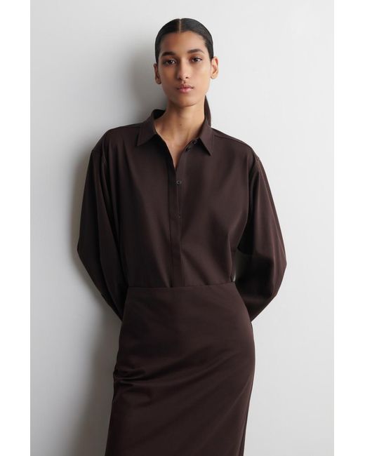 COS Black Jersey Midi Pencil Skirt