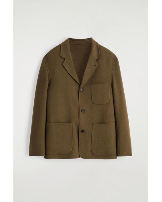COS Green Unstructured Double-Faced Wool Blazer for men
