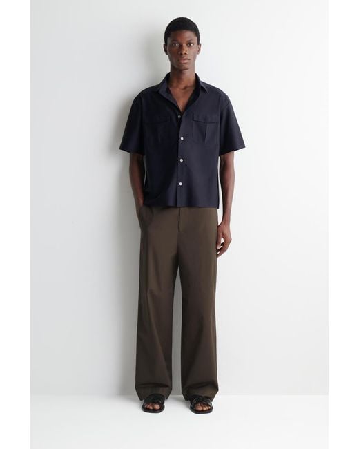 COS Blue Striped Cotton Jacquard Shirt for men