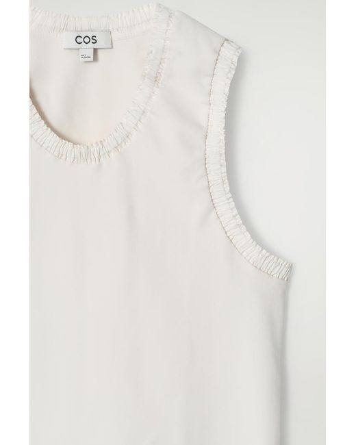 COS Natural Gathered Cotton Tank Top
