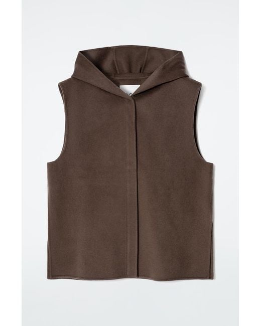 COS Brown Double-faced Hybrid Hooded Vest