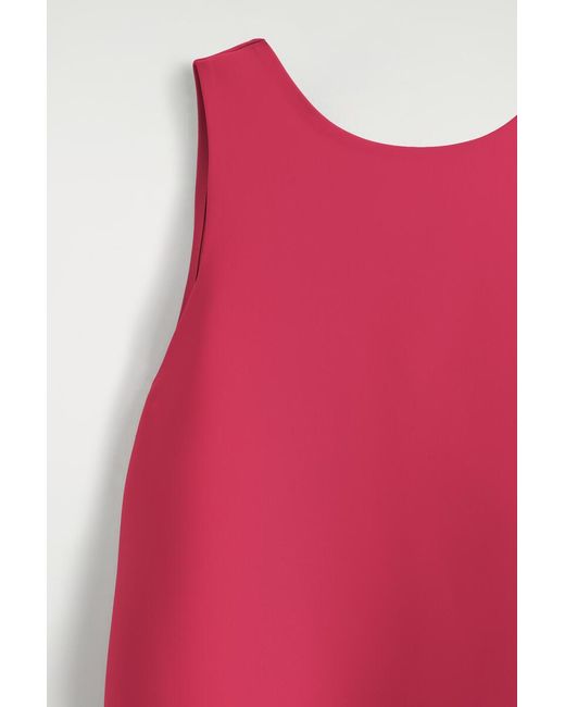 COS Red Scuba A-Line Mini Dress