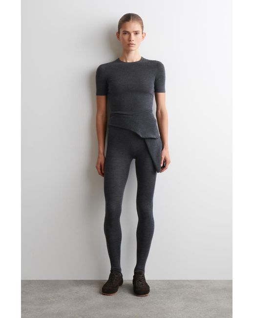 COS Black Seamless Merino Wool T-Shirt